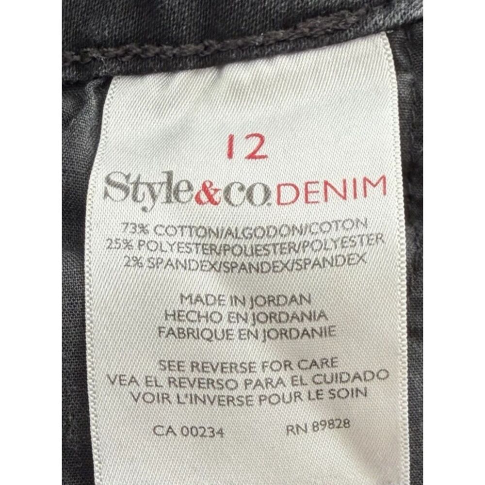 Style & Co Denim Skinny Jeans High Rise Black Women's Size 12 (Fit 32x29) - Picture 10 of 11